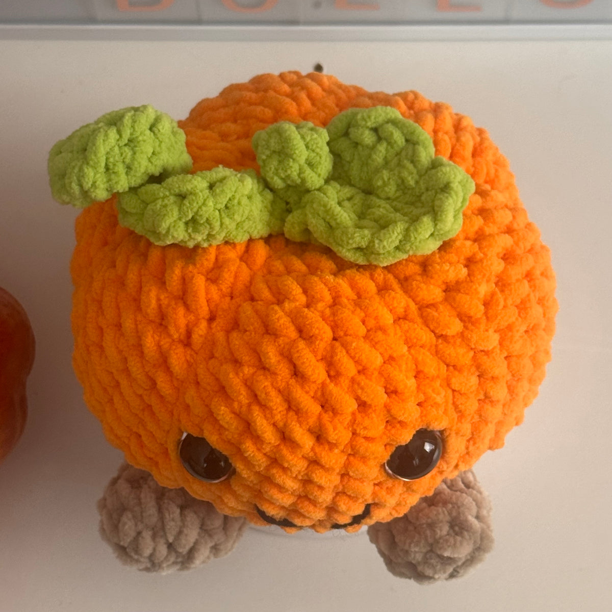Plush Crochet Pumpkin Amigurumi Decor